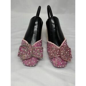 Womens Shiny Party Dress Shoes Rhinestone Pointed Toe Flats Slip On Loafers 34 4